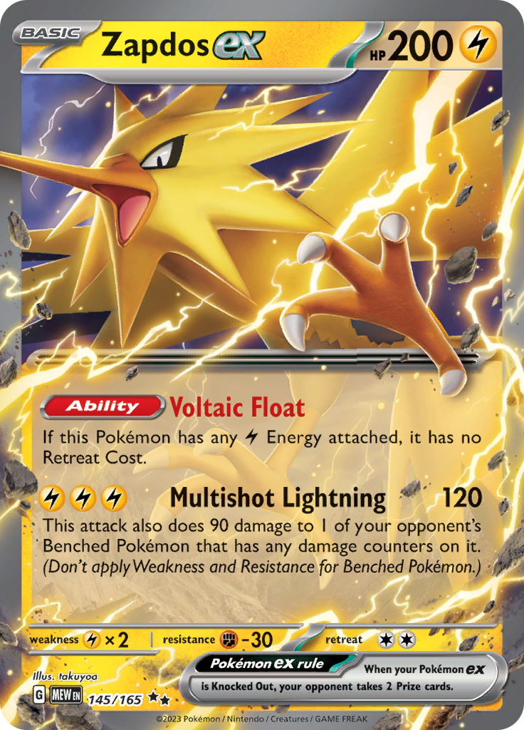 Zapdos ex (145/165) [Scarlet & Violet: 151] | Cracking-Singles