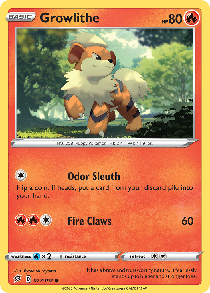 Growlithe (027/192) [Sword & Shield: Rebel Clash] | Cracking-Singles