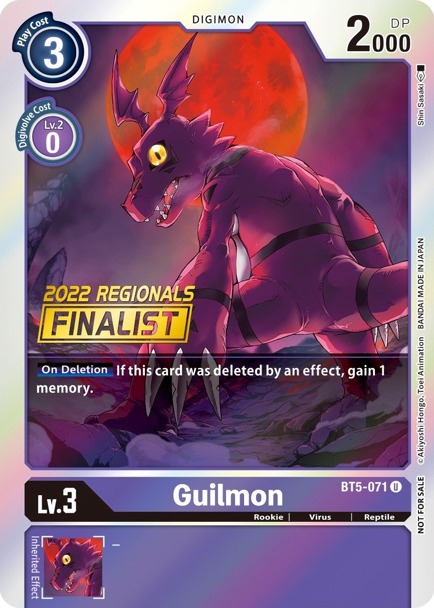 Guilmon [BT5-071] (2022 Championship Offline Regional) (Online Finalist) [Battle of Omni Promos] | Cracking-Singles