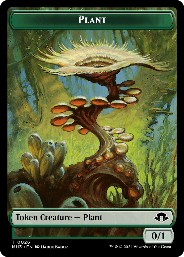 Plant (Ripple Foil) // Zombie Double-Sided Token [Modern Horizons 3 Tokens] | Cracking-Singles