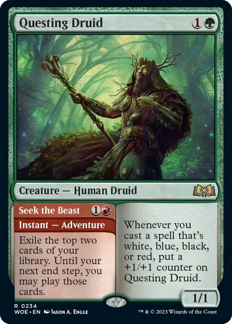 Questing Druid // Seek the Beast [Wilds of Eldraine] | Cracking-Singles