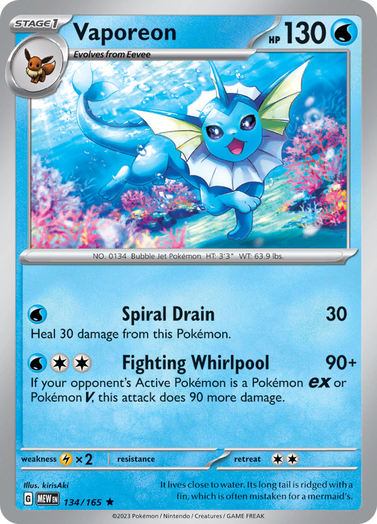 Vaporeon (134/165) [Scarlet & Violet: 151] | Cracking-Singles