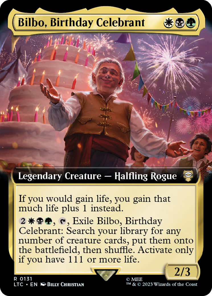 Bilbo, Birthday Celebrant (Extended Art) [The Lord of the Rings: Tales of Middle-Earth Commander] | Cracking-Singles