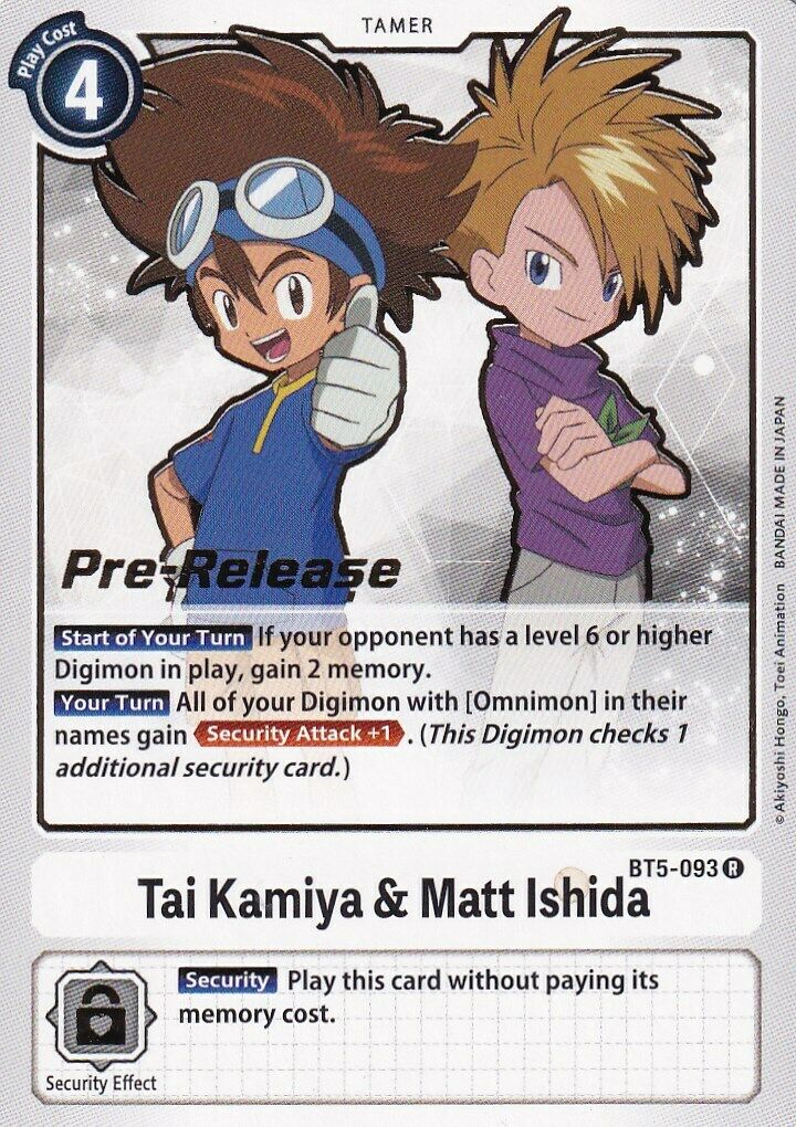 Tai Kamiya & Matt Ishida [BT5-093] [Battle of Omni Pre-Release Promos] | Cracking-Singles