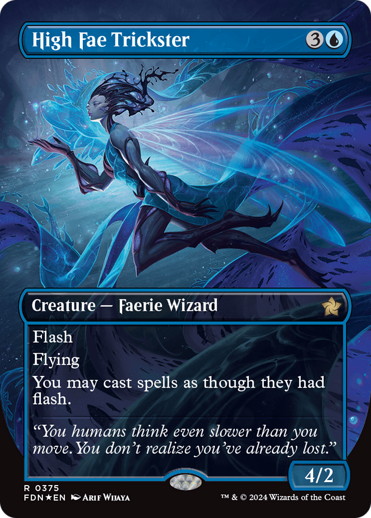 High Fae Trickster (Borderless) (Mana Foil) [Foundations] | Cracking-Singles