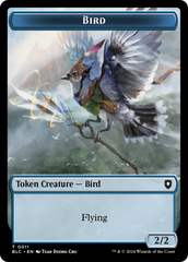 Bird (011) // Shark Double-Sided Token [Bloomburrow Commander Tokens] | Cracking-Singles