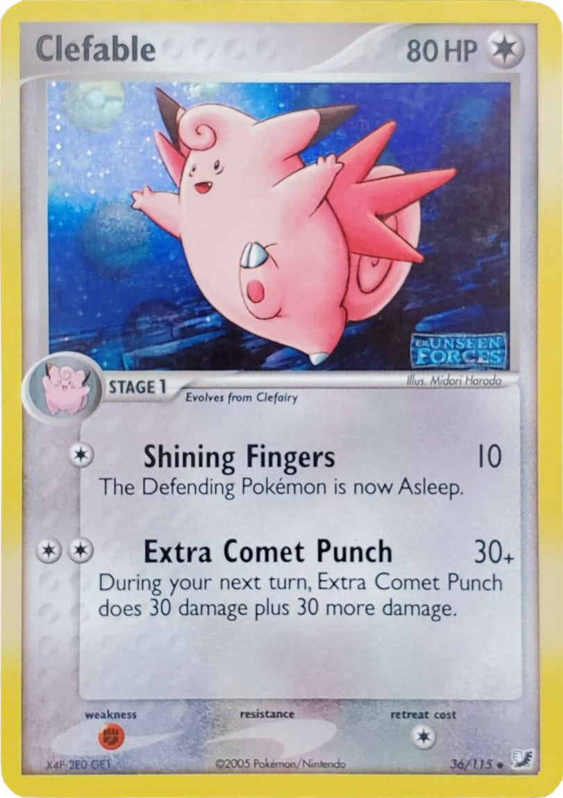 Clefable (36/115) (Stamped) [EX: Unseen Forces] | Cracking-Singles