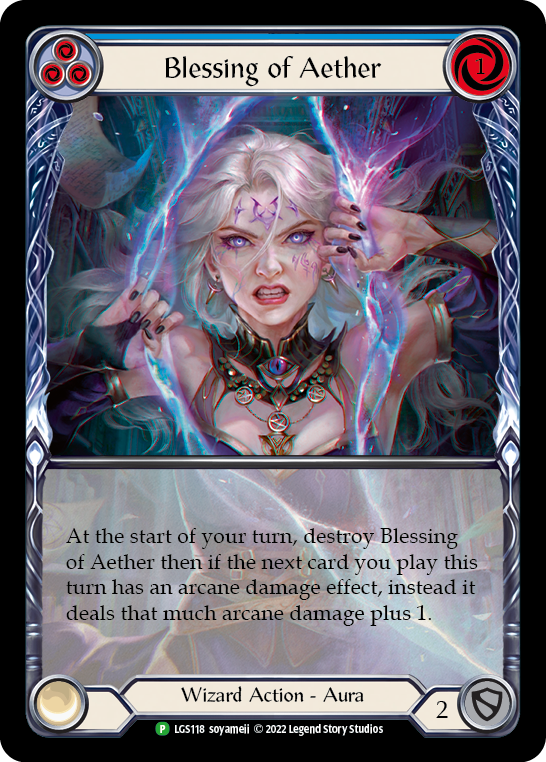 Blessing of Aether (Blue) [LGS118] (Promo)  Rainbow Foil | Cracking-Singles