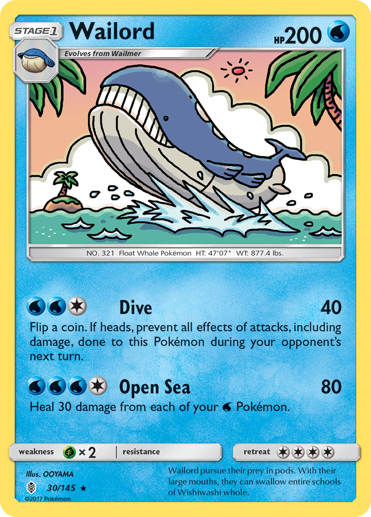 Wailord (30/145) [Sun & Moon: Guardians Rising] | Cracking-Singles