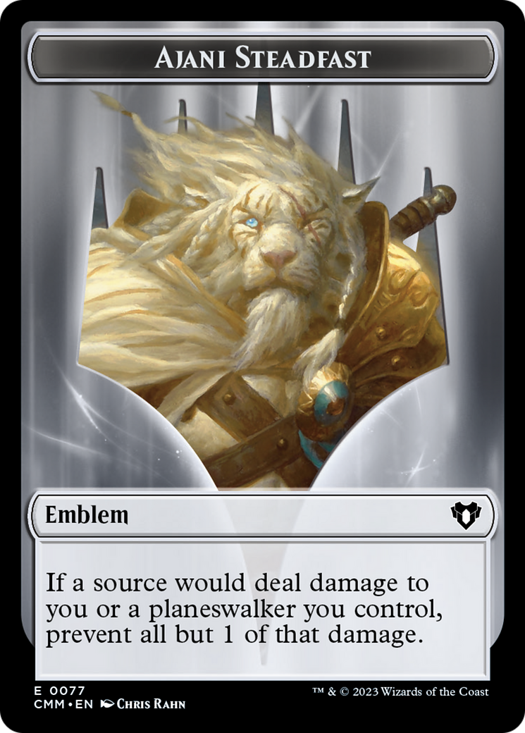 Ajani Steadfast Emblem // Wizard Double-Sided Token [Commander Masters Tokens] | Cracking-Singles