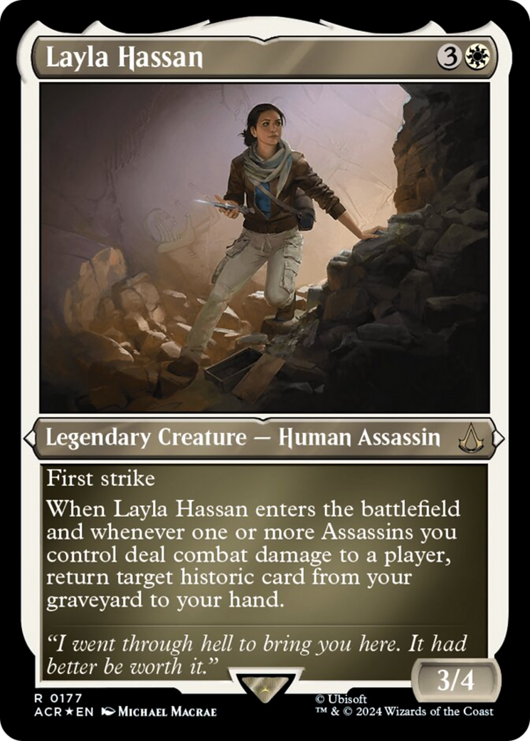 Layla Hassan (Foil Etched) [Assassin's Creed] | Cracking-Singles