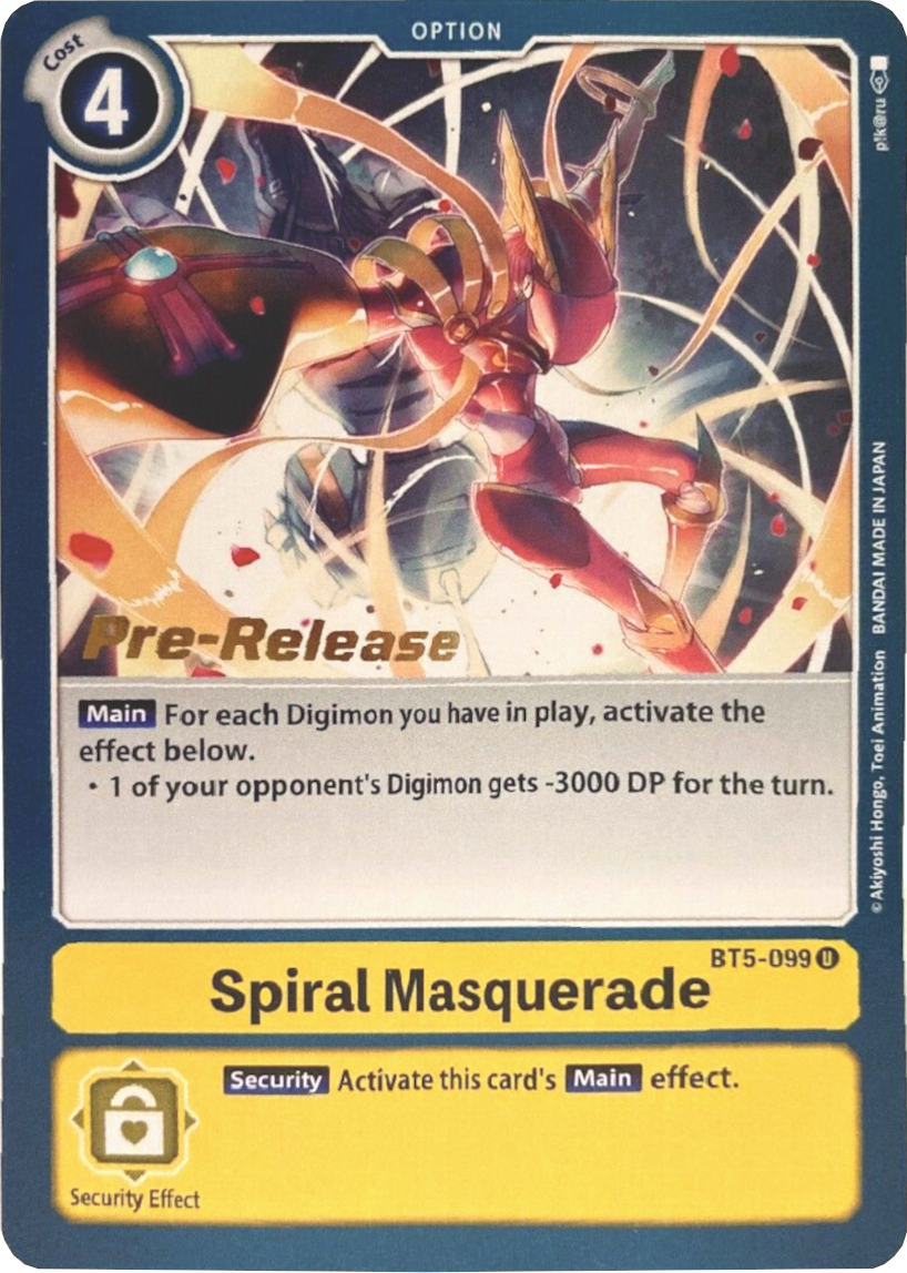 Spiral Masquerade [BT5-099] [Battle of Omni Pre-Release Promos] | Cracking-Singles