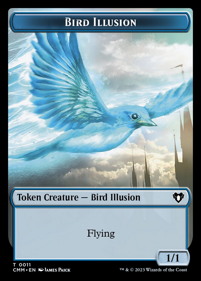 Treasure // Bird Illusion Double-Sided Token [Commander Masters Tokens] | Cracking-Singles