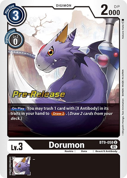 Dorumon [BT9-058] [X Record Pre-Release Promos] | Cracking-Singles