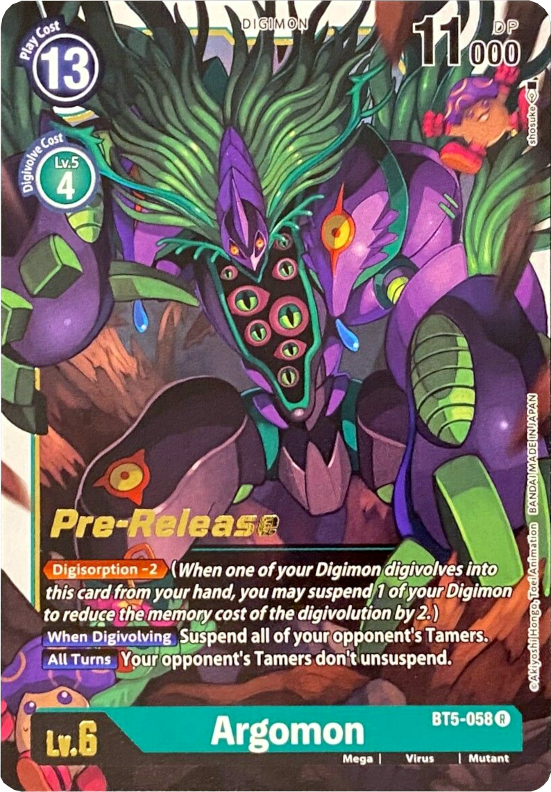 Argomon [BT5-058] [Battle of Omni Pre-Release Promos] | Cracking-Singles