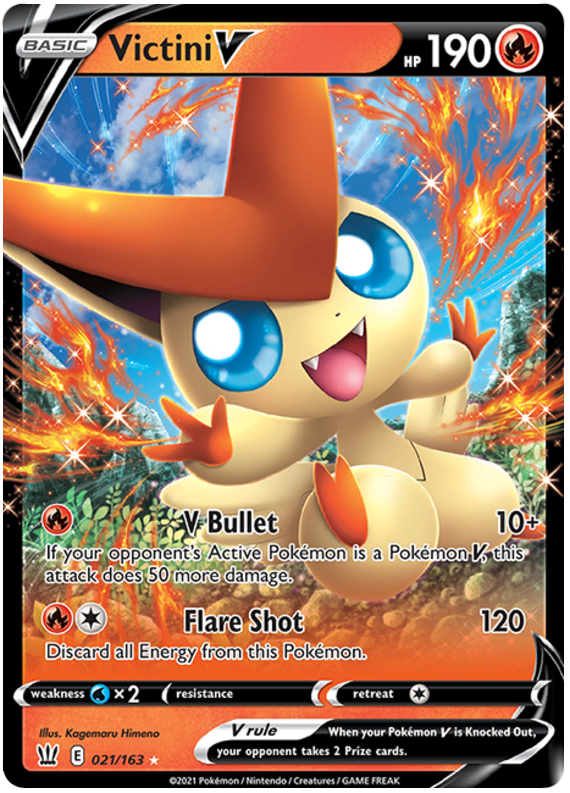 Victini V (021/163) [Sword & Shield: Battle Styles] | Cracking-Singles