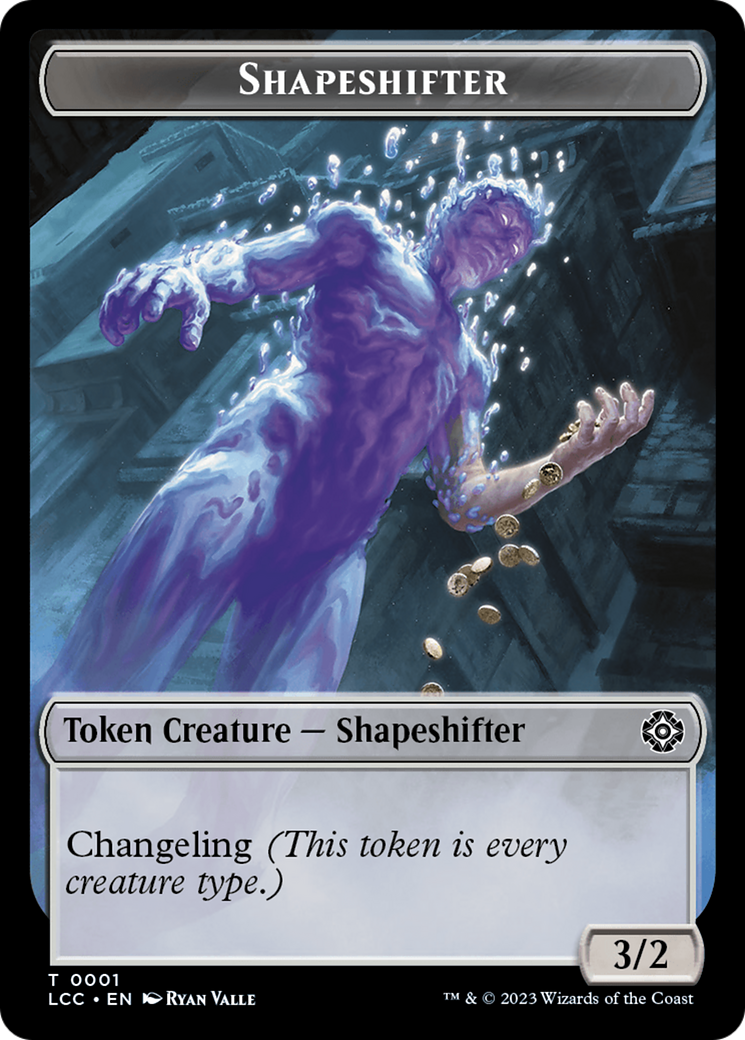 Salamander Warrior // Shapeshifter Double-Sided Token [The Lost Caverns of Ixalan Commander Tokens] | Cracking-Singles