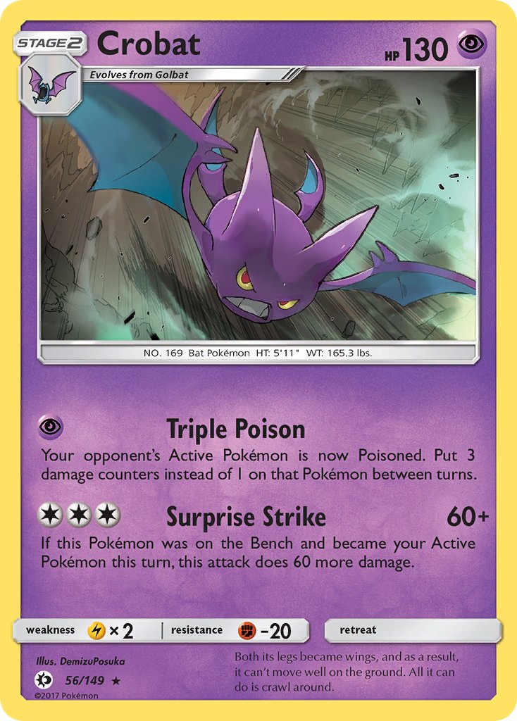 Crobat (56/149) (Prerelease Kit Exclusive) (Theme Deck Exclusive) [Sun & Moon: Base Set] | Cracking-Singles