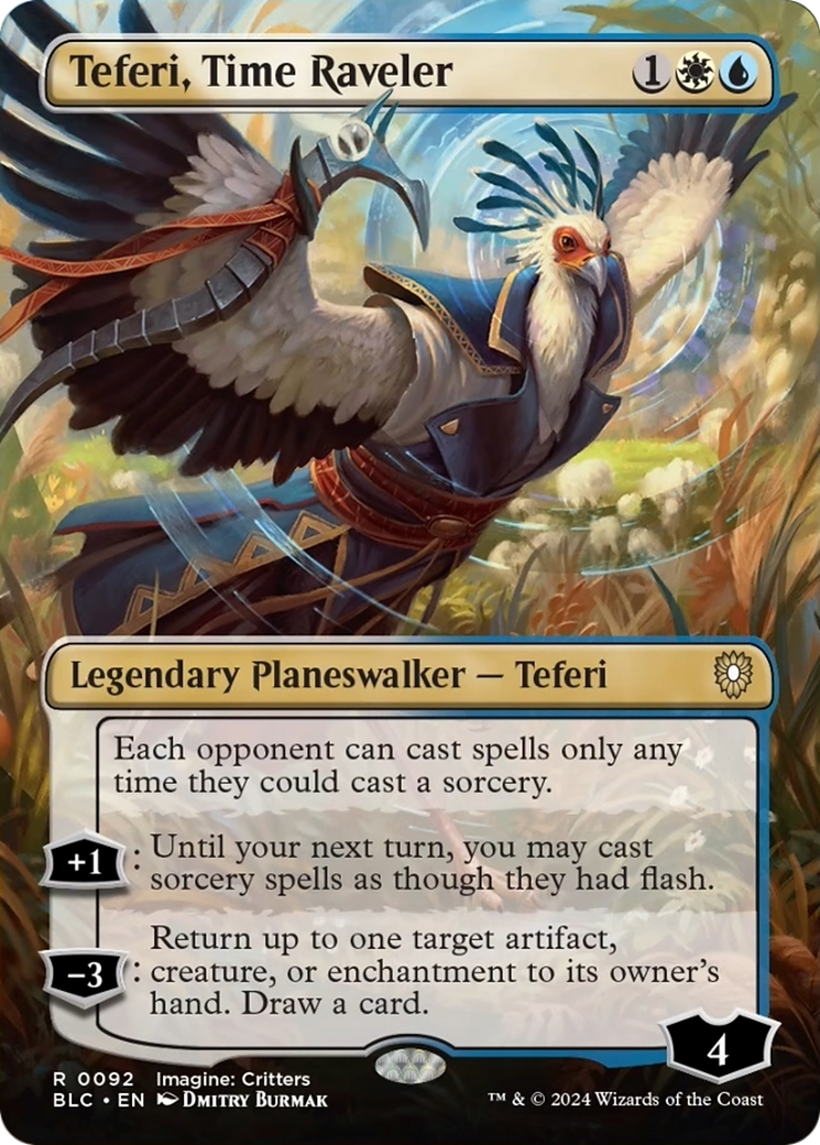 Teferi, Time Raveler (Borderless) [Bloomburrow Commander] | Cracking-Singles