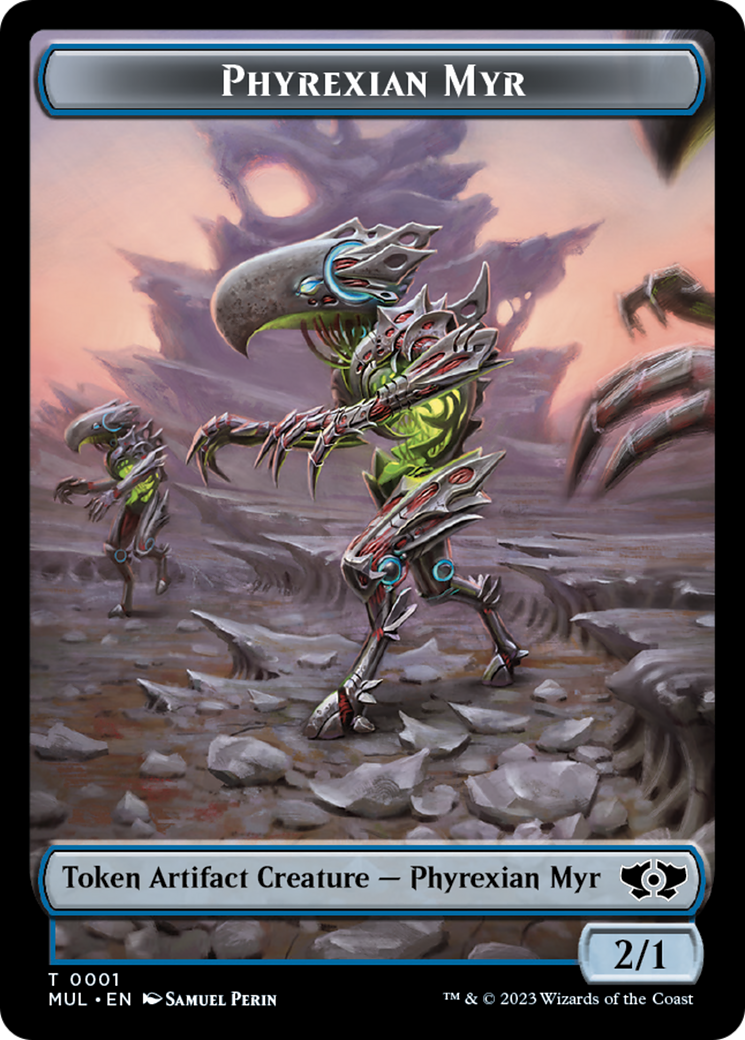 Phyrexian Myr // Teferi's Talent Emblem Double-Sided Token [March of the Machine Tokens] | Cracking-Singles