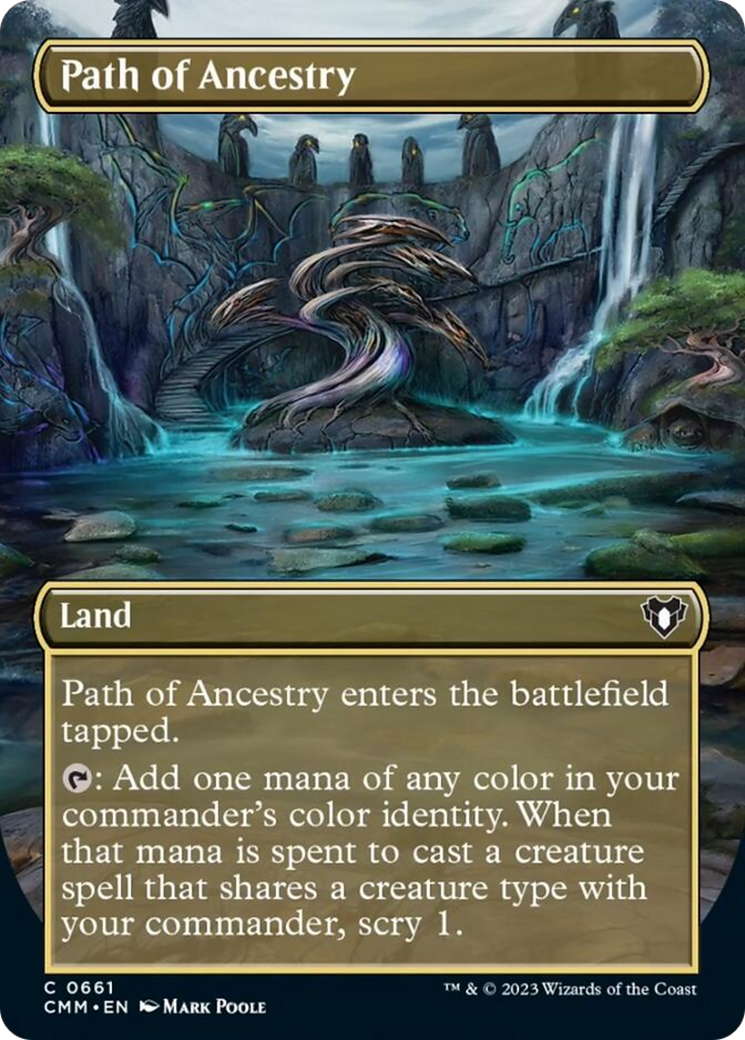 Path of Ancestry (Borderless Alternate Art) [Commander Masters] | Cracking-Singles