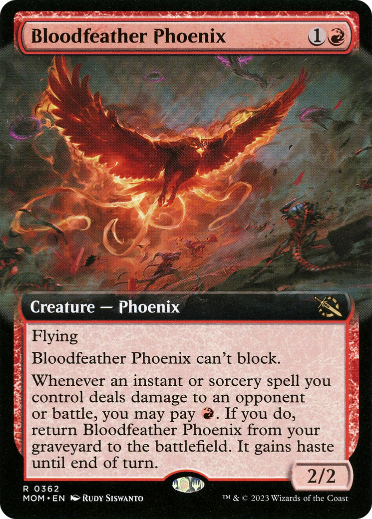 Bloodfeather Phoenix (Extended Art) [March of the Machine] | Cracking-Singles