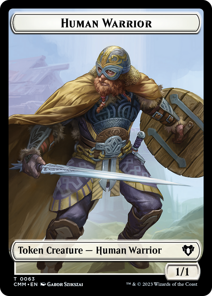 Human Warrior // Zombie Army Double-Sided Token [Commander Masters Tokens] | Cracking-Singles