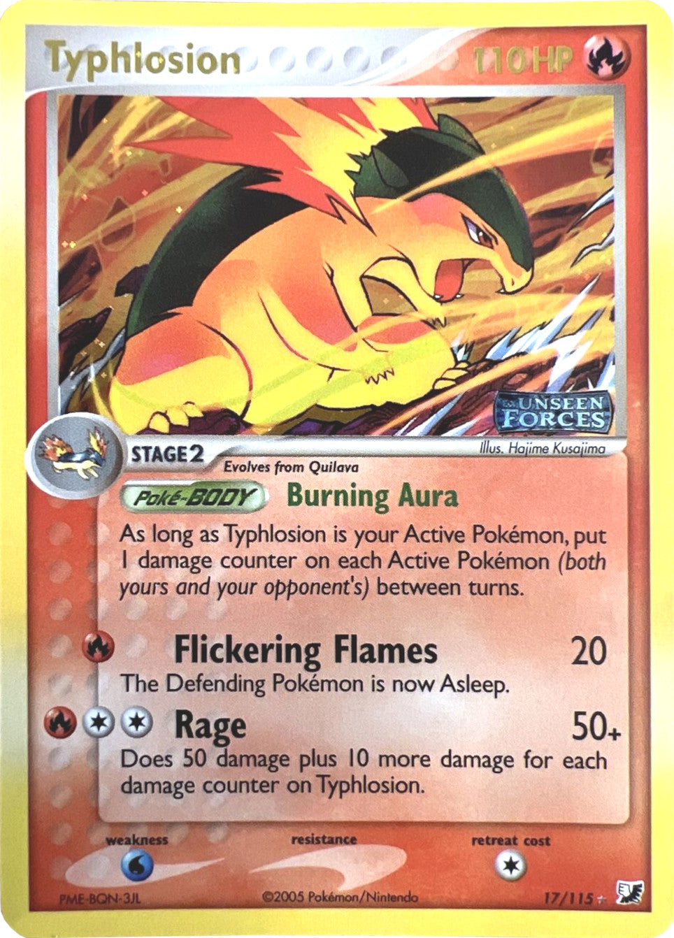 Typhlosion (17/115) (Stamped) [EX: Unseen Forces] | Cracking-Singles