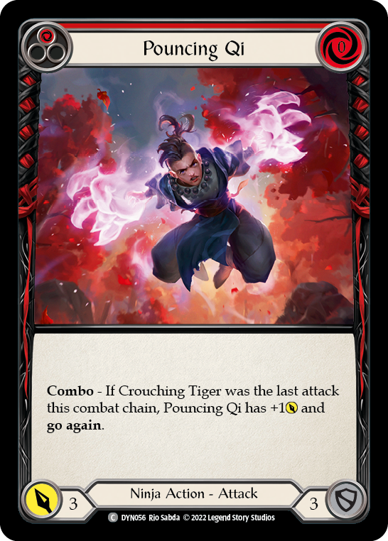 Pouncing Qi (Red) [DYN056] (Dynasty)  Rainbow Foil | Cracking-Singles