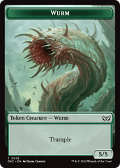 Wurm (0019) // Manifest Double-Sided Token [Duskmourn: House of Horror Commander Tokens] | Cracking-Singles