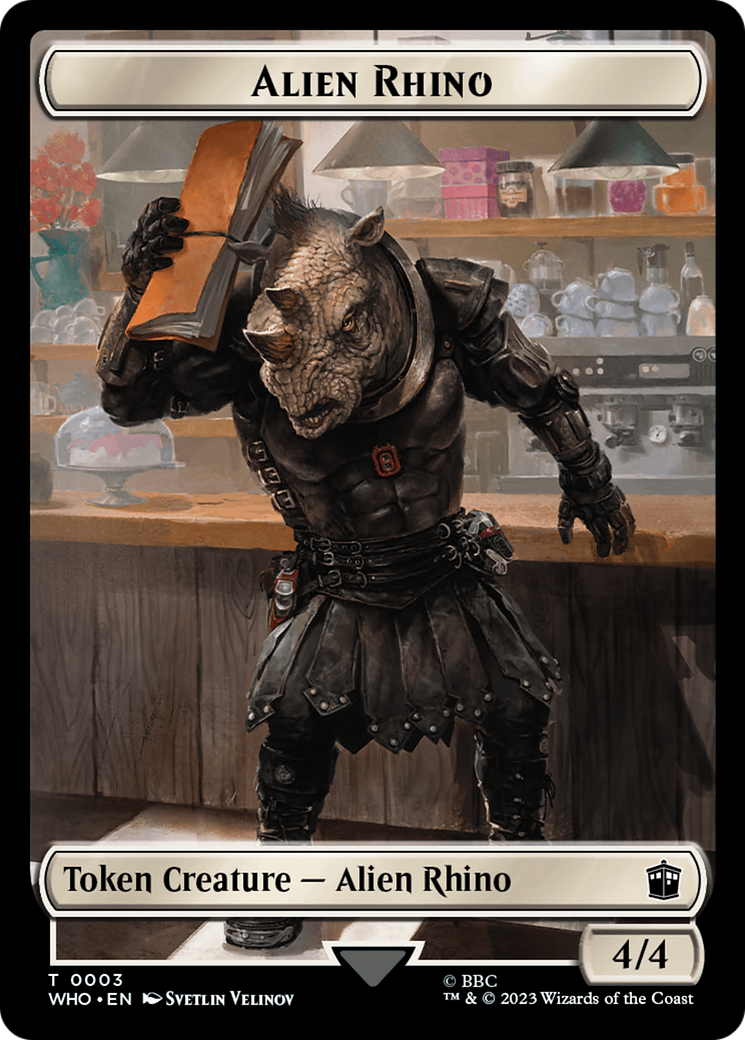 Alien Rhino // Alien Salamander Double-Sided Token (Surge Foil) [Doctor Who Tokens] | Cracking-Singles