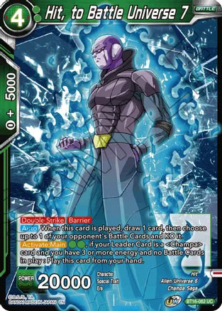 Hit, to Battle Universe 7 (BT16-062) [Realm of the Gods] | Cracking-Singles