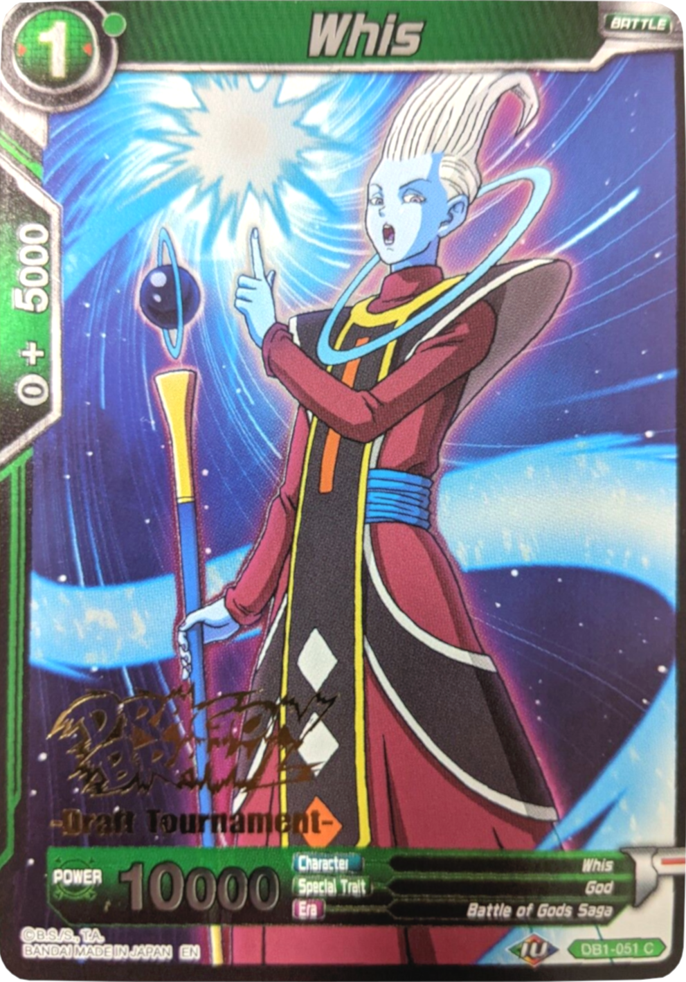 Whis (Dragon Brawl Draft Tournament Gold Stamped) (DB1-051) [Promotion Cards] | Cracking-Singles