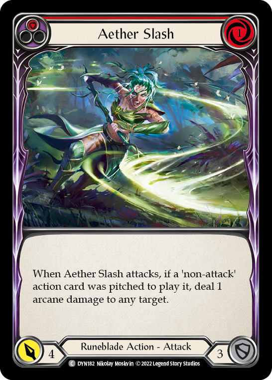 Aether Slash (Red) [DYN182] (Dynasty)  Rainbow Foil | Cracking-Singles