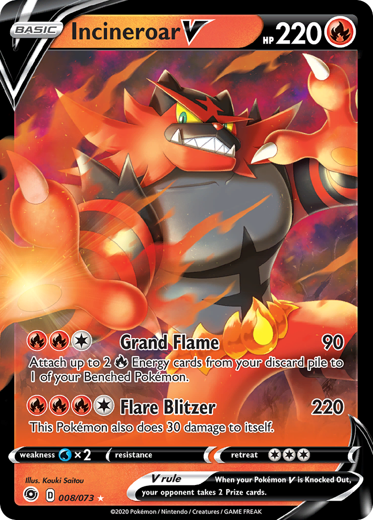 Incineroar V (008/073) [Sword & Shield: Champion's Path] | Cracking-Singles