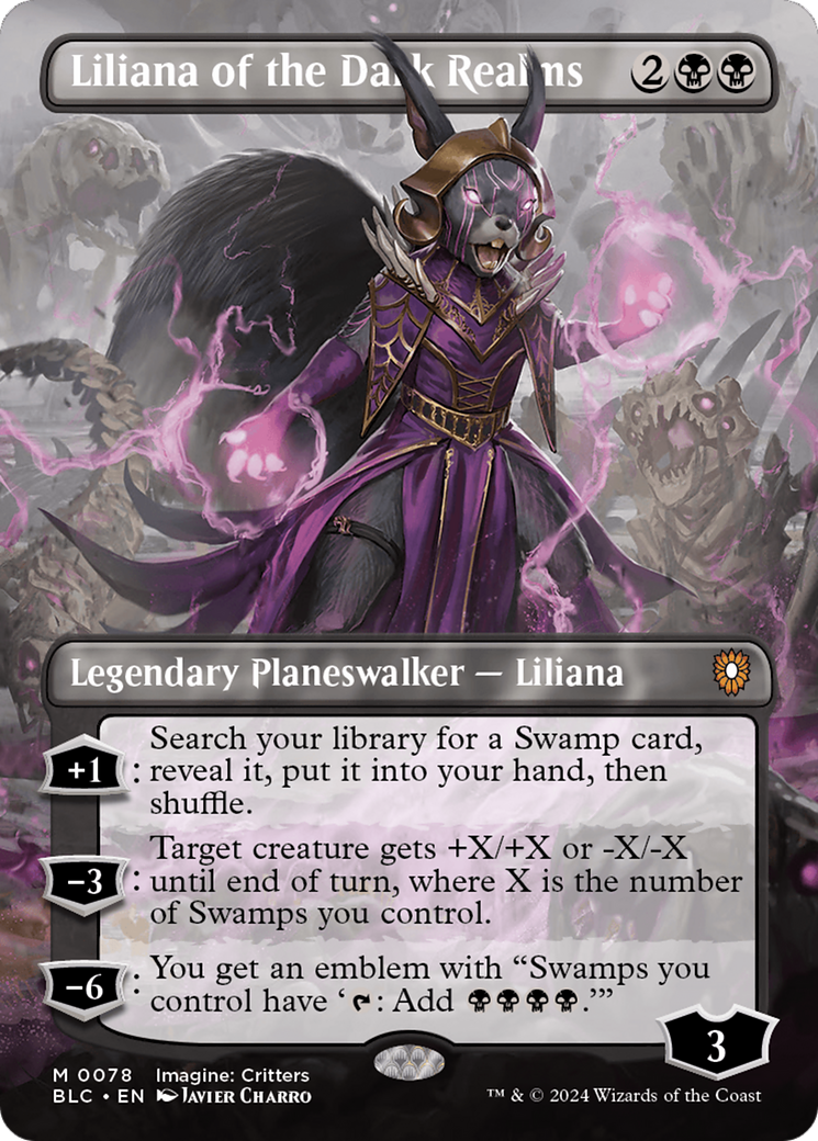 Liliana of the Dark Realms (Borderless) [Bloomburrow Commander] | Cracking-Singles