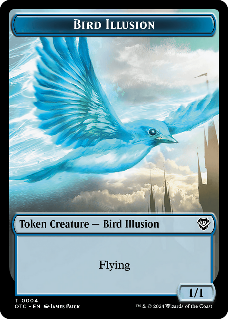 Bird Illusion // Elemental (0014) Double-Sided Token [Outlaws of Thunder Junction Commander Tokens] | Cracking-Singles