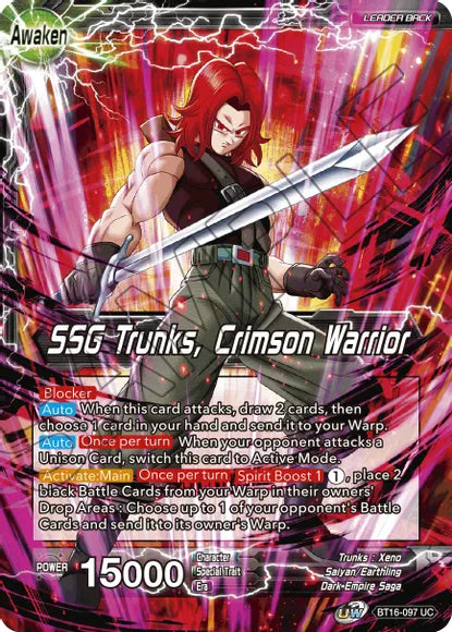 Trunks // SSG Trunks, Crimson Warrior (BT16-097) [Realm of the Gods] | Cracking-Singles