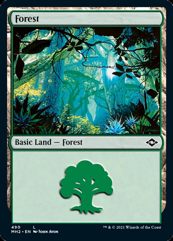 Forest (490) (Foil Etched) [Modern Horizons 2] | Cracking-Singles