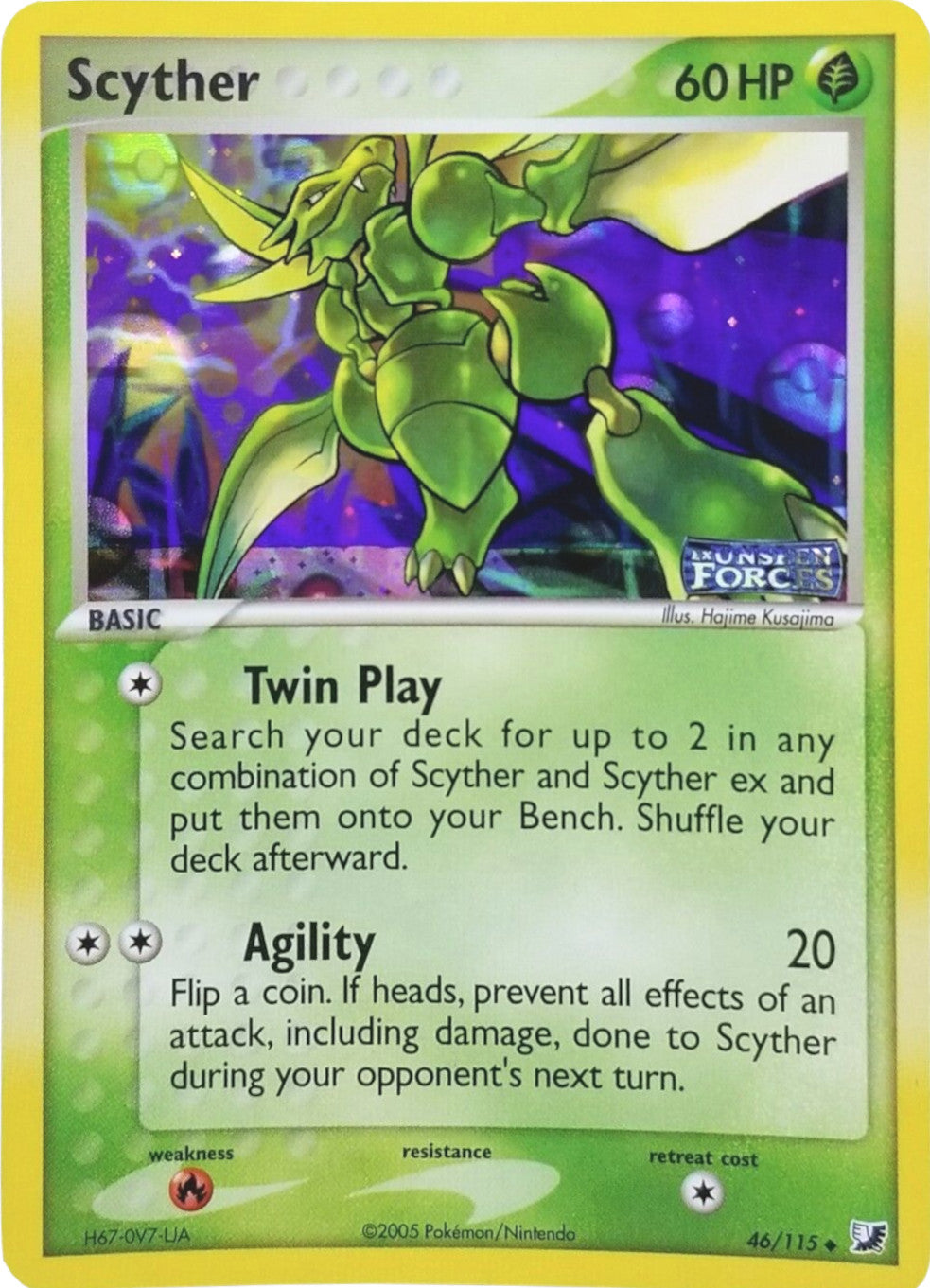 Scyther (46/115) (Stamped) [EX: Unseen Forces] | Cracking-Singles