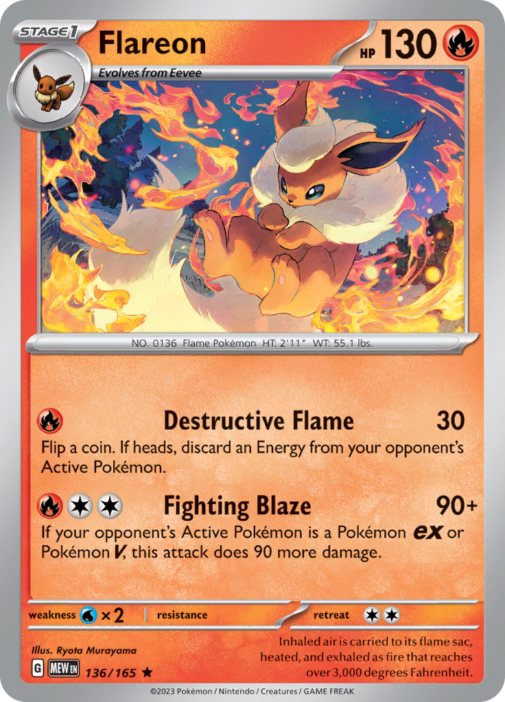 Flareon (136/165) [Scarlet & Violet: 151] | Cracking-Singles