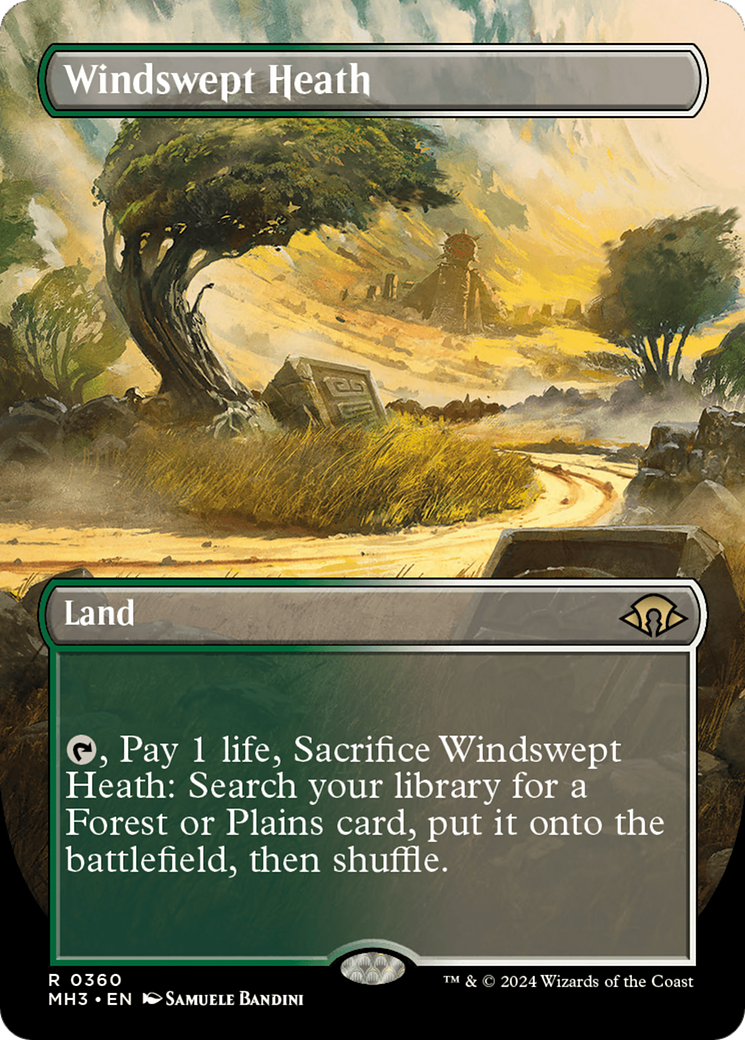 Windswept Heath (Borderless) [Modern Horizons 3] | Cracking-Singles