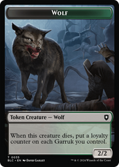 Human Soldier // Wolf (035) Double-Sided Token [Bloomburrow Commander Tokens] | Cracking-Singles