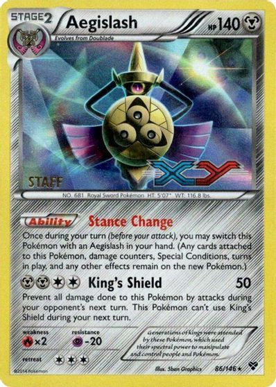 Aegislash (86/146) (Staff Prerelease Promo) [XY: Black Star Promos] | Cracking-Singles