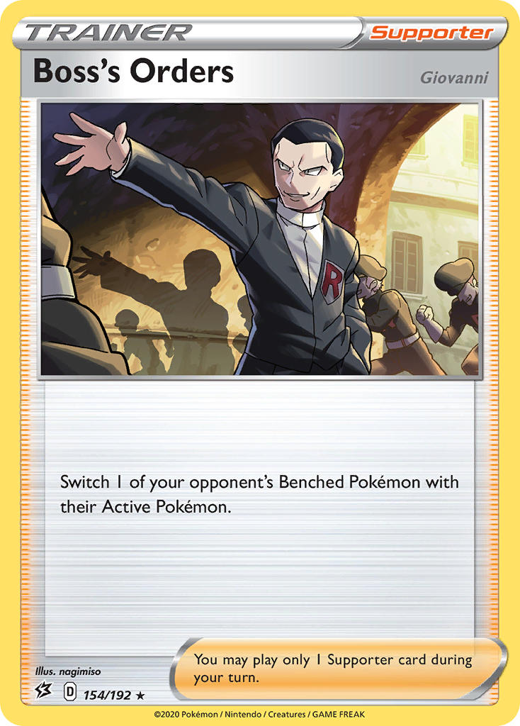 Boss's Orders (154/192) (Giovanni) (Theme Deck Exclusive) [Sword & Shield: Rebel Clash] | Cracking-Singles