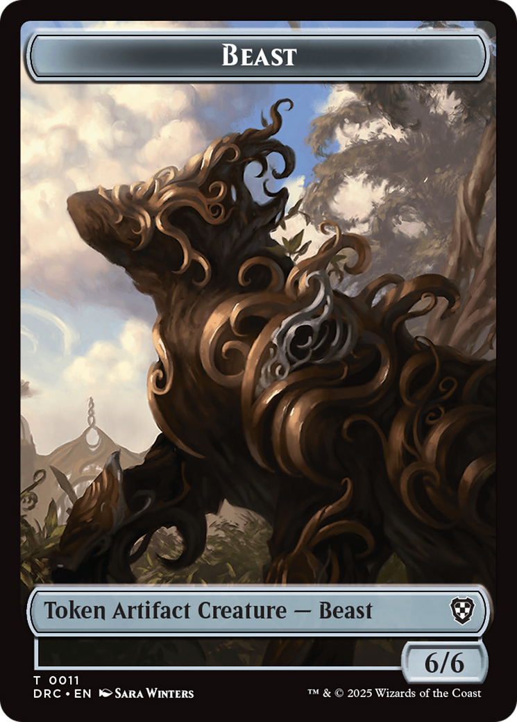 Construct // Beast (0011) Double-Sided Token [Aetherdrift Tokens] | Cracking-Singles