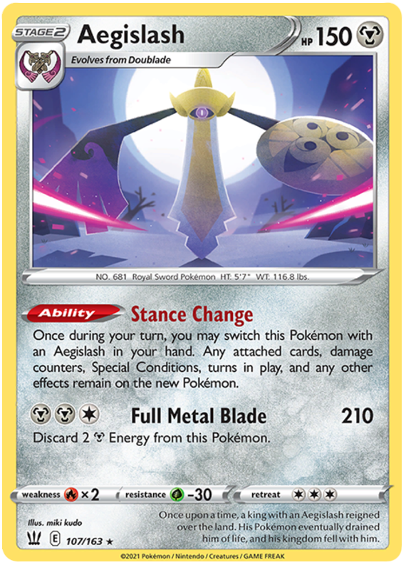 Aegislash (107/163) (107/163) [Sword & Shield: Battle Styles] | Cracking-Singles