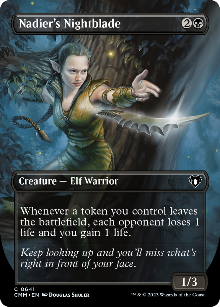 Nadier's Nightblade (Borderless Alternate Art) [Commander Masters] | Cracking-Singles