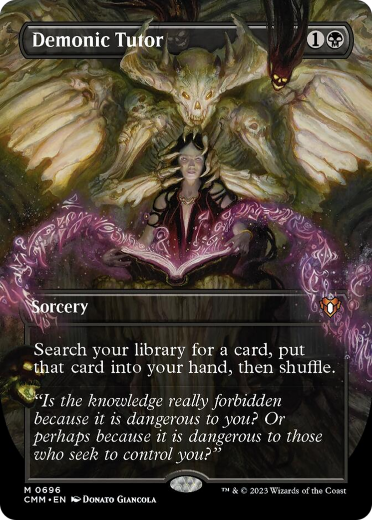 Demonic Tutor (Borderless Alternate Art) [Commander Masters] | Cracking-Singles