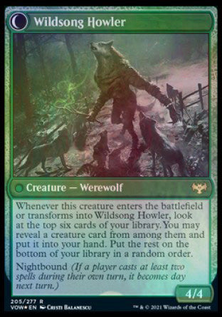 Howlpack Piper // Wildsong Howler [Innistrad: Crimson Vow Prerelease Promos] | Cracking-Singles